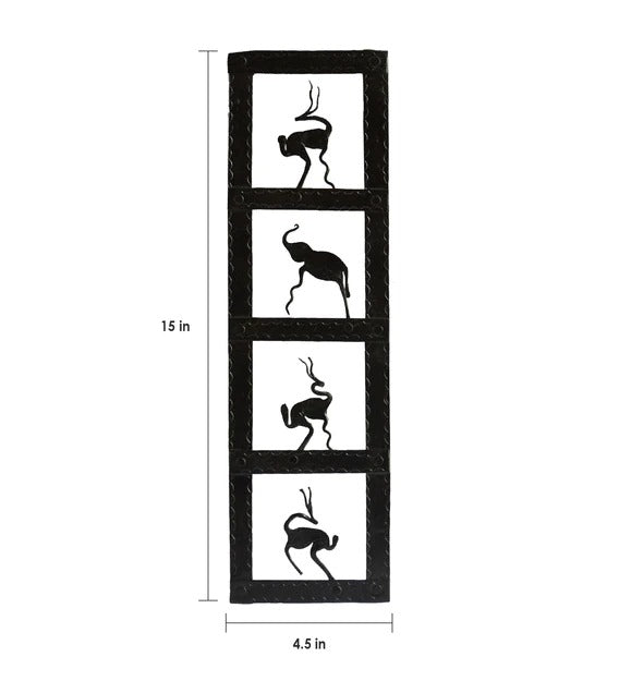 Wall Art: Iron Hanging Framed Wall Art In Black Color