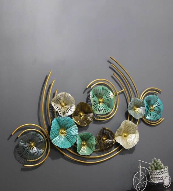Wall Art : Iron Leaf Panel Wall Art In Gold