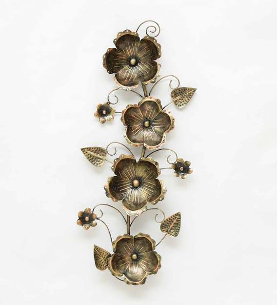 Wall Art : Iron Leaf Wall Art In Multicolour