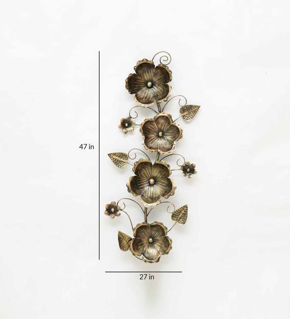 Wall Art : Iron Leaf Wall Art In Multicolour