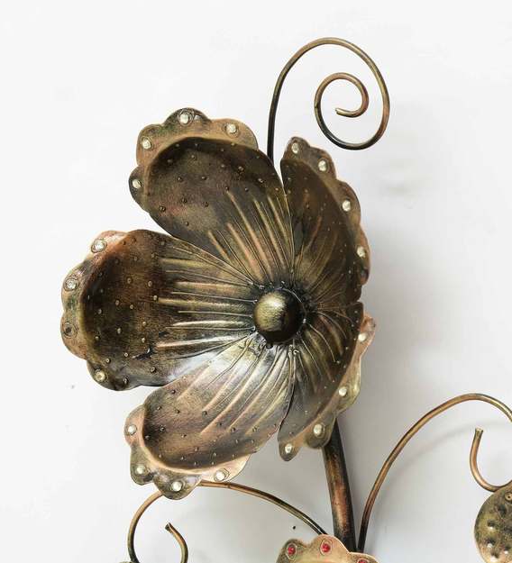 Wall Art : Iron Leaf Wall Art In Multicolour