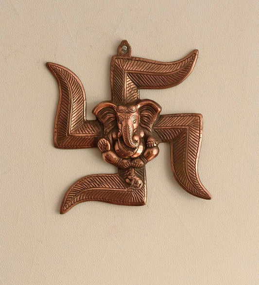 Wall Art: Iron Lord Ganesha Wall Art In Brown