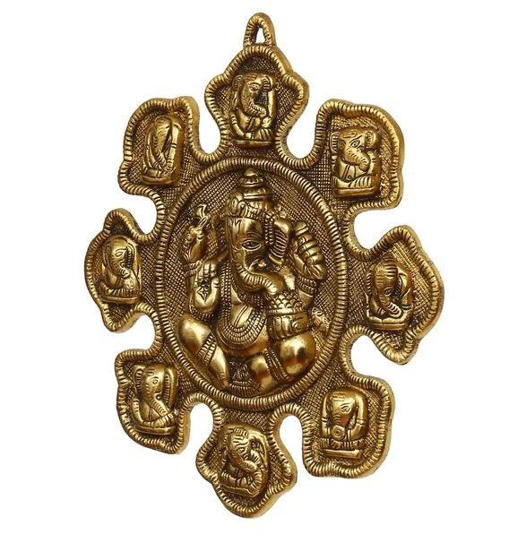 Wall Art: Iron Lord Ganesha Wall Art In Gold Color