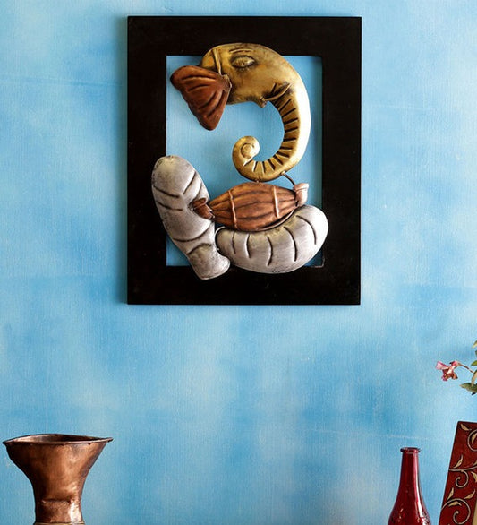 Wall Art: Iron Lord Ganesha Wall Art In Multicolor