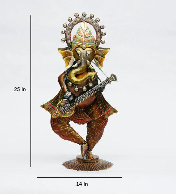 Wall Art: Iron Lord Ganesha Wall Art In Multicolour
