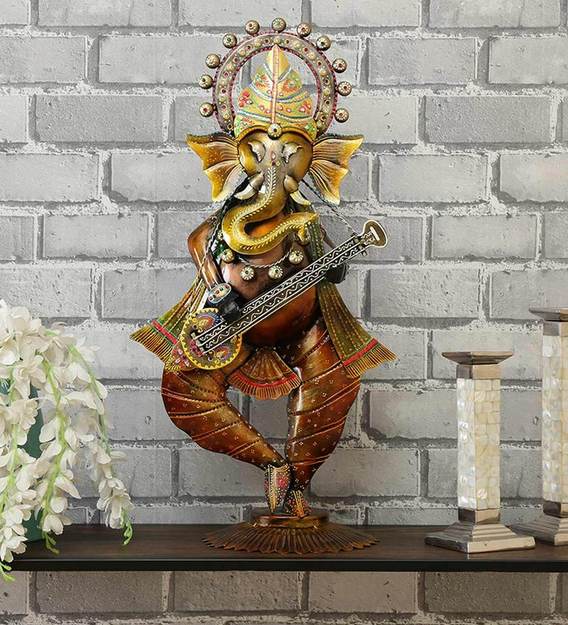 Wall Art: Iron Lord Ganesha Wall Art In Multicolour