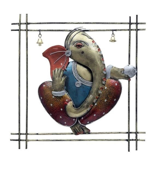 Wall Art: Iron Lord Ganesha Wall Art In Multicolour