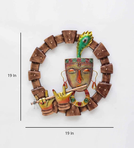 Wall Art: Iron Lord Krishna Wall Art