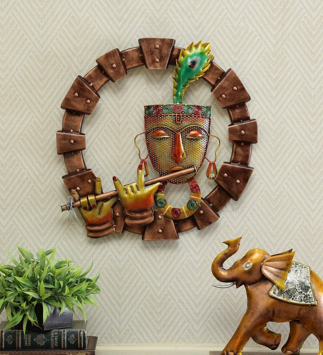 Wall Art: Iron Lord Krishna Wall Art