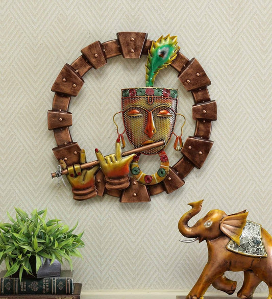Wall Art: Iron Lord Krishna Wall Art