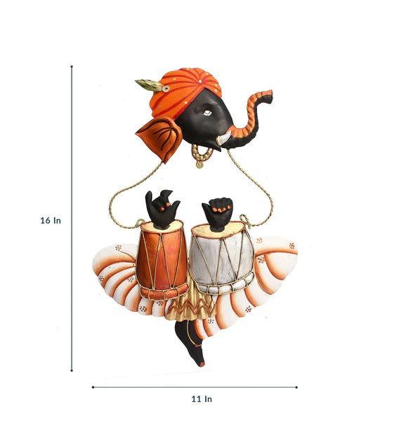 Wall Art Iron Lord Orange Ganesha Wall Art