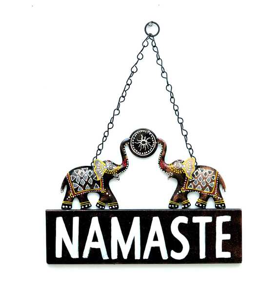 Wall Art: Iron Modern Namaste Board Wall Art