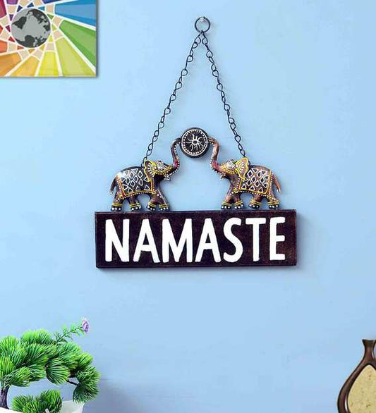 Wall Art: Iron Modern Namaste Board Wall Art
