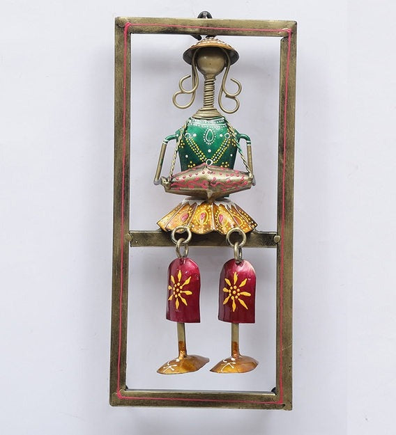 Wall Art Iron Multicolour Musician Doll Wall Art