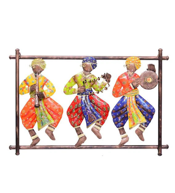 Wall Art: Iron Musician Wall Art In Multicolour