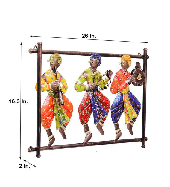 Wall Art: Iron Musician Wall Art In Multicolour