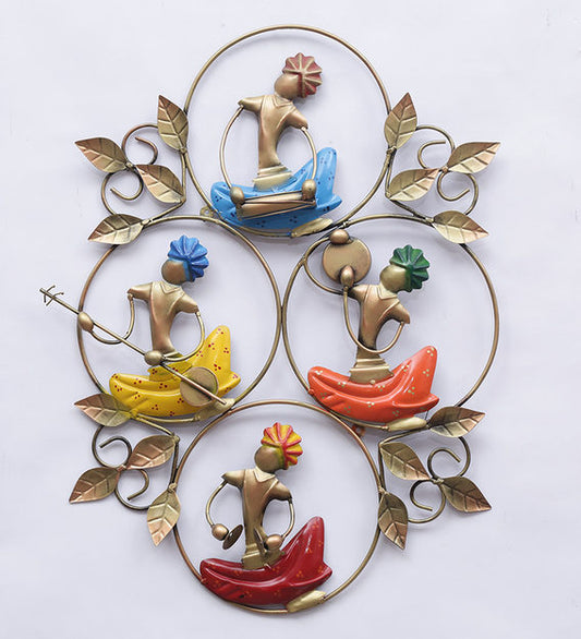 Wall Art: Iron Musician Wall Art In Multicolour