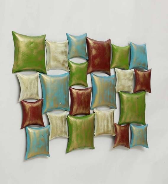 Wall Art : Iron Square Block Wall Art In Multicolour