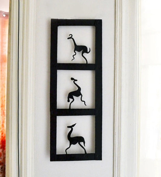 Wall Art: Iron Wall Art In Black Hanging Framed