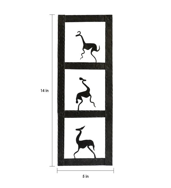 Wall Art: Iron Wall Art In Black Hanging Framed