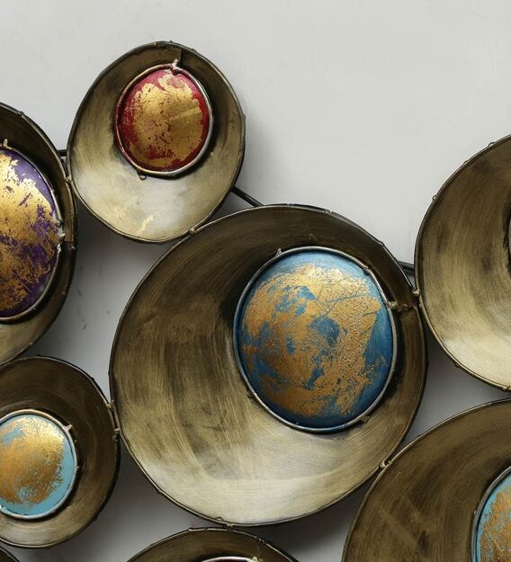 Wall Art: Multicolor Iron Abstract Wall Art