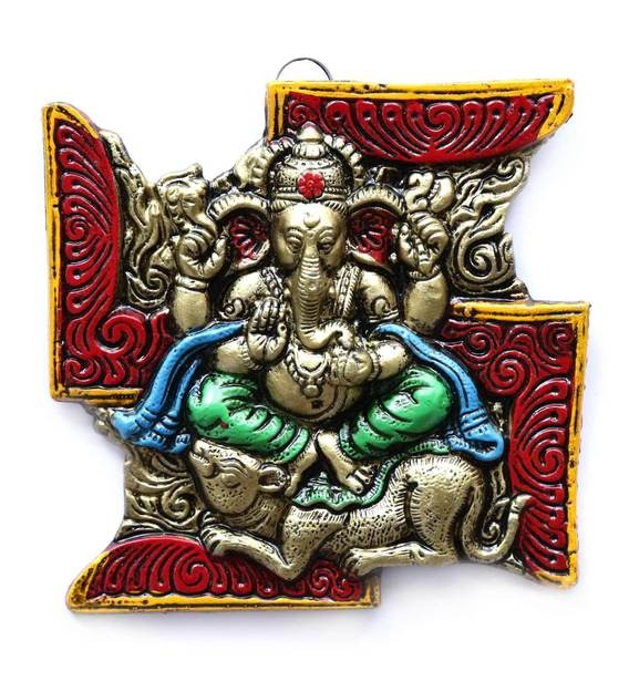 Wall Art : Multicolor Iron Lord Ganesha Wall Art