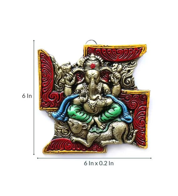 Wall Art : Multicolor Iron Lord Ganesha Wall Art