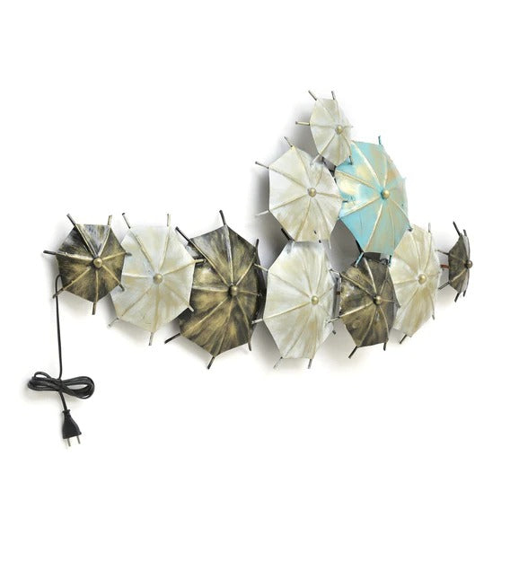 Wall Art Wrought Iron Abstract Wall Art With LED In Multicolour