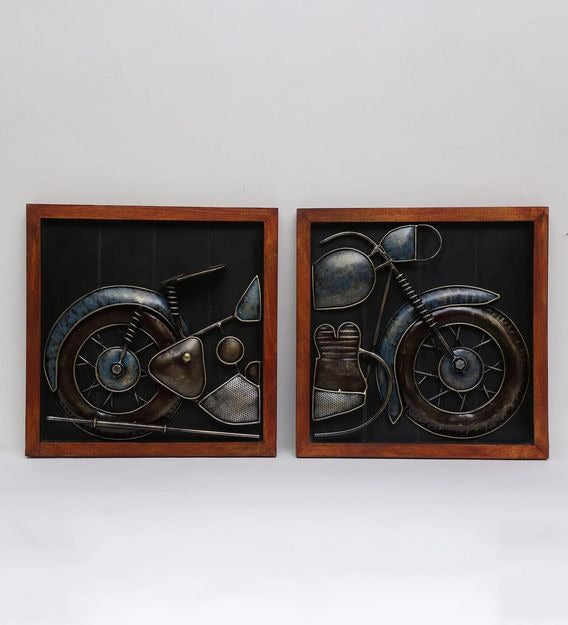 Wall Art : Wrought Iron Bike Wall Art In Brown