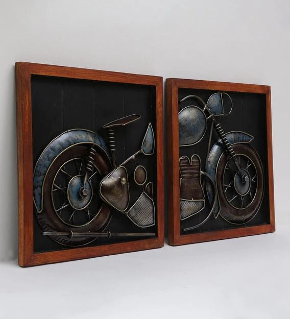 Wall Art : Wrought Iron Bike Wall Art In Brown