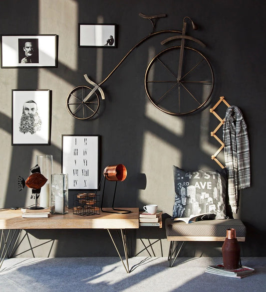 Wall Art: Wrought Iron Cycle Wall Art In Brown