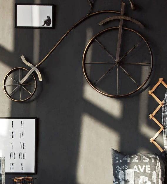 Wall Art: Wrought Iron Cycle Wall Art In Brown