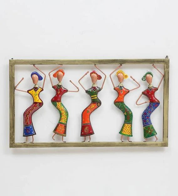 Wall Art : Wrought Iron Dancing Doll Wall Art In Multicolour