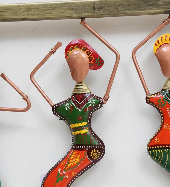 Wall Art : Wrought Iron Dancing Doll Wall Art In Multicolour