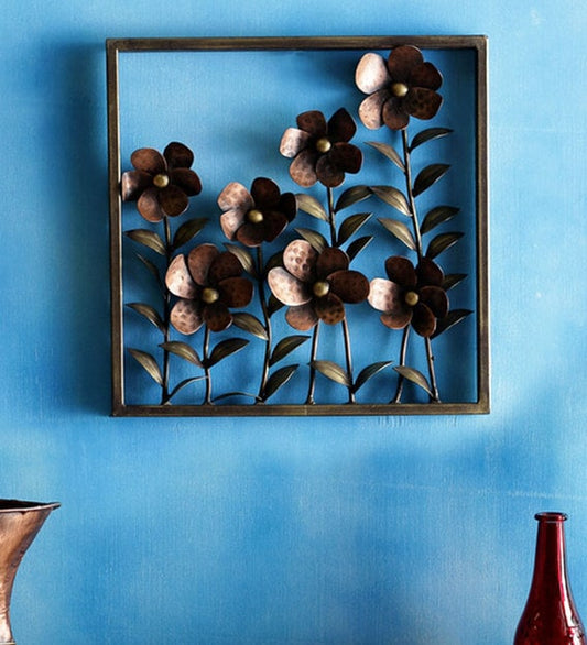 Wall Art: Wrought Iron Framed Leaf Wall Art