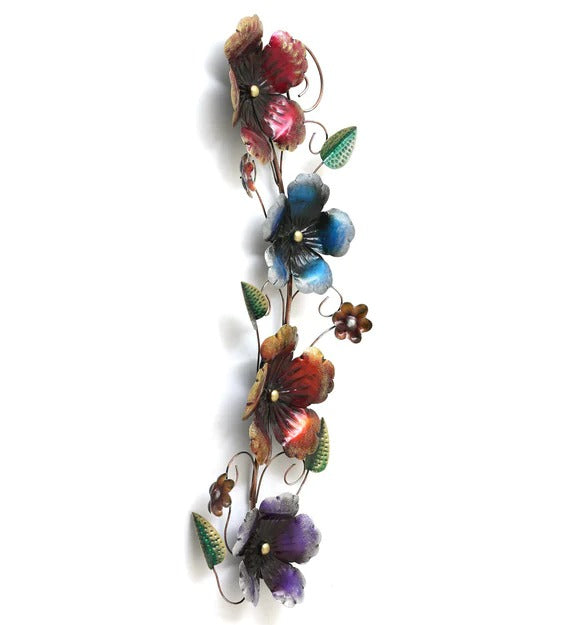 Wall Art : Wrought Iron Leaf Wall Art In Multicolour
