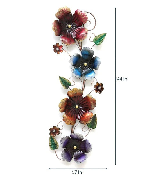 Wall Art : Wrought Iron Leaf Wall Art In Multicolour