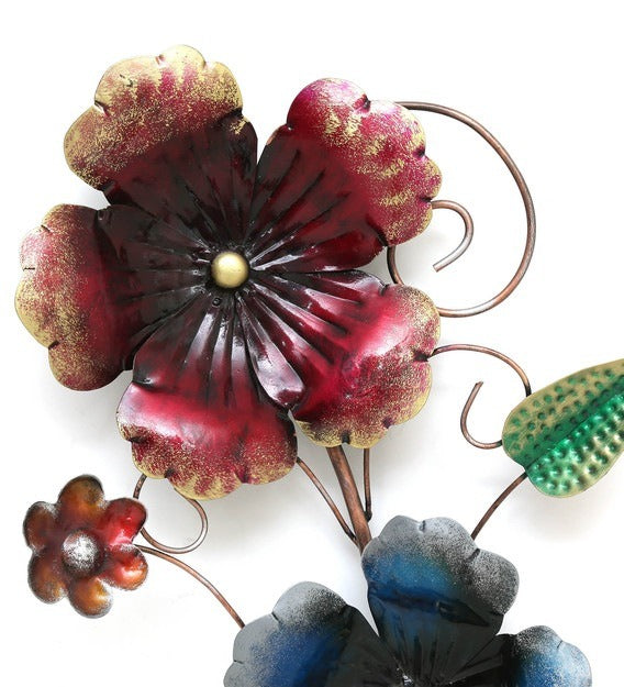 Wall Art : Wrought Iron Leaf Wall Art In Multicolour