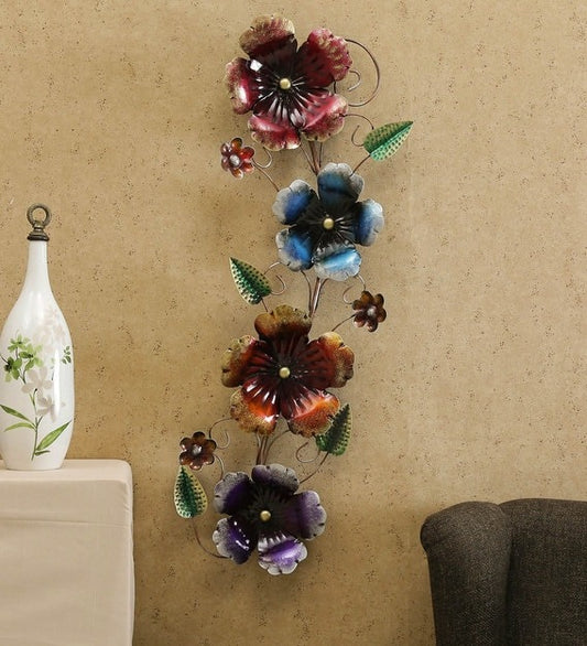 Wall Art : Wrought Iron Leaf Wall Art In Multicolour