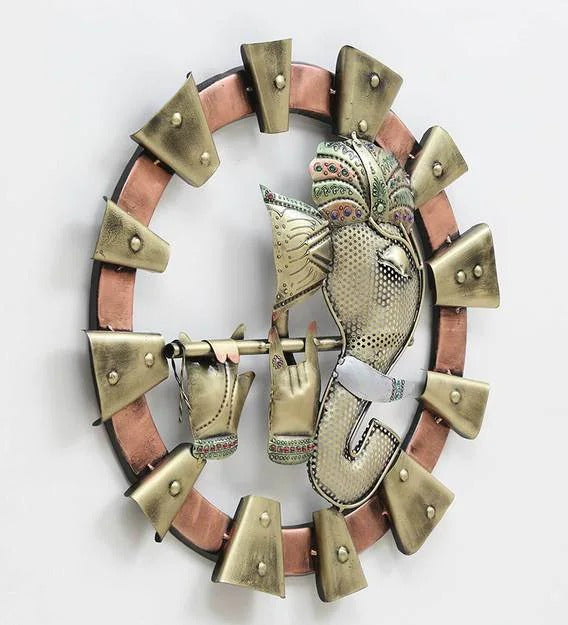 Wall Art : Wrought Iron Lord Ganesha Wall Art In Brown