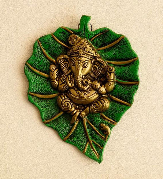 Wall Art: Iron Lord Ganesha Wall Art In Green