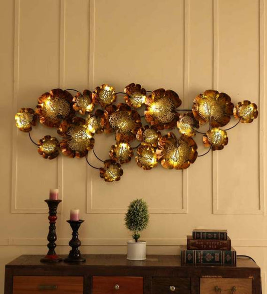 Wall Art: Yellow Iron Abstract Wall Art With LED