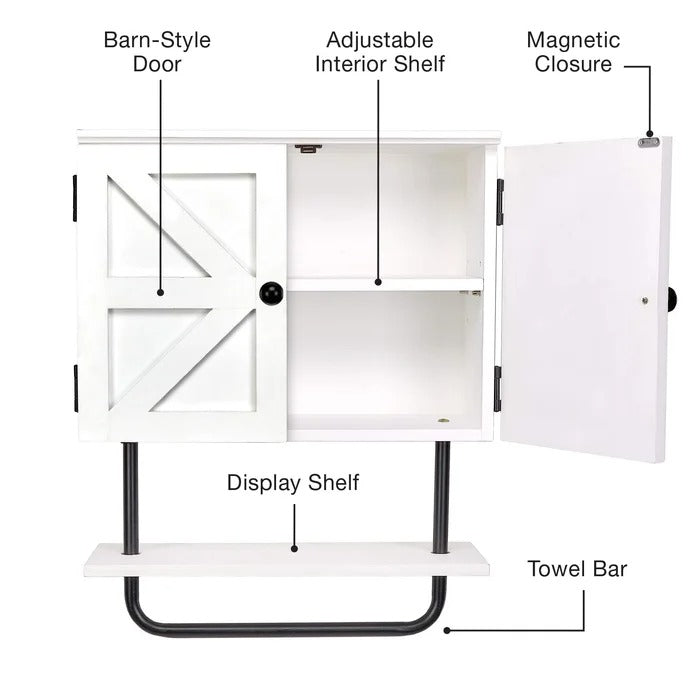Wall Cabinets: 13.4'' W x 17.3'' H x 7.9'' D Solid Wood Wall Mounted Bathroom Cabinet
