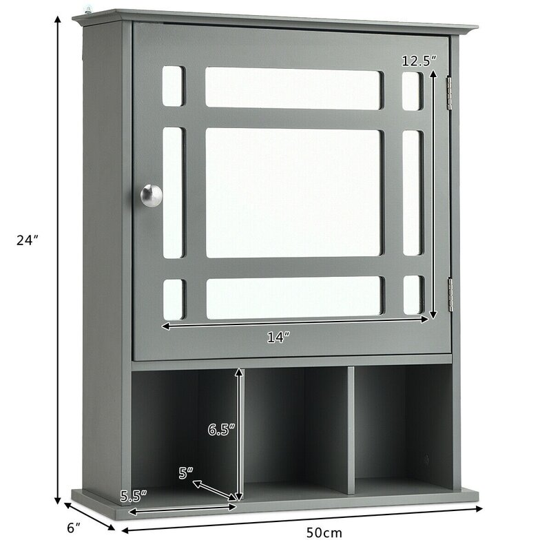 Wall Cabinets: 20'' W x 24'' H x 6'' D Wall Mounted Cabinet