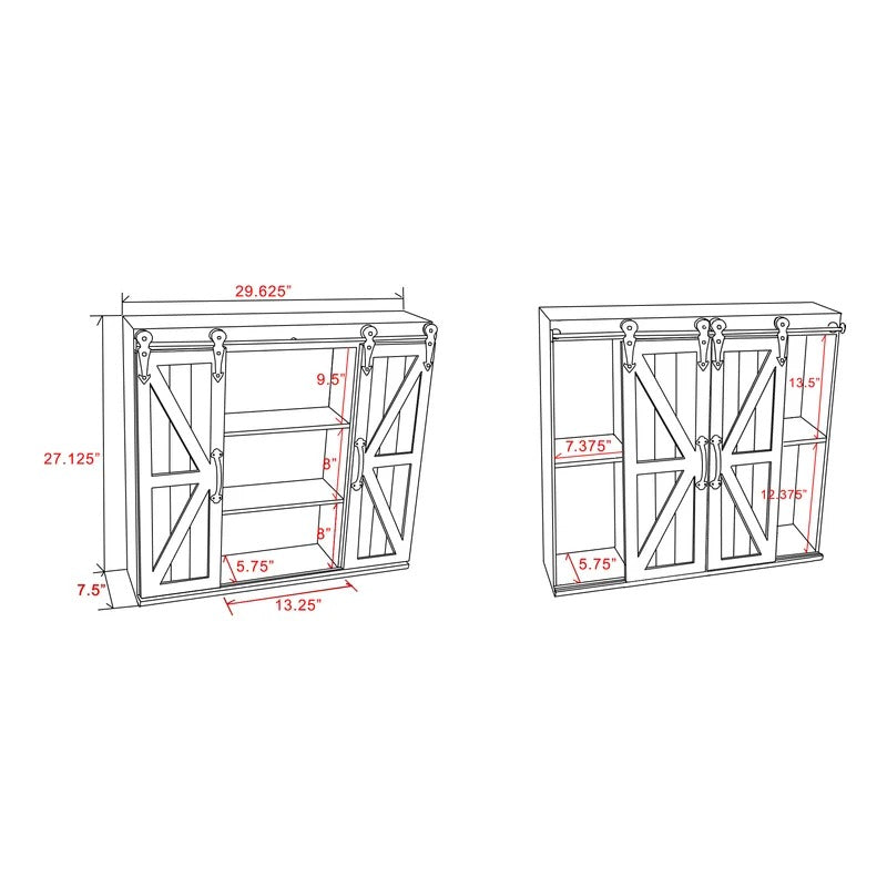 Wall Cabinets 29.9 W x 27.2 H x 7.9 D Wall Mounted Bathroom Cabinets