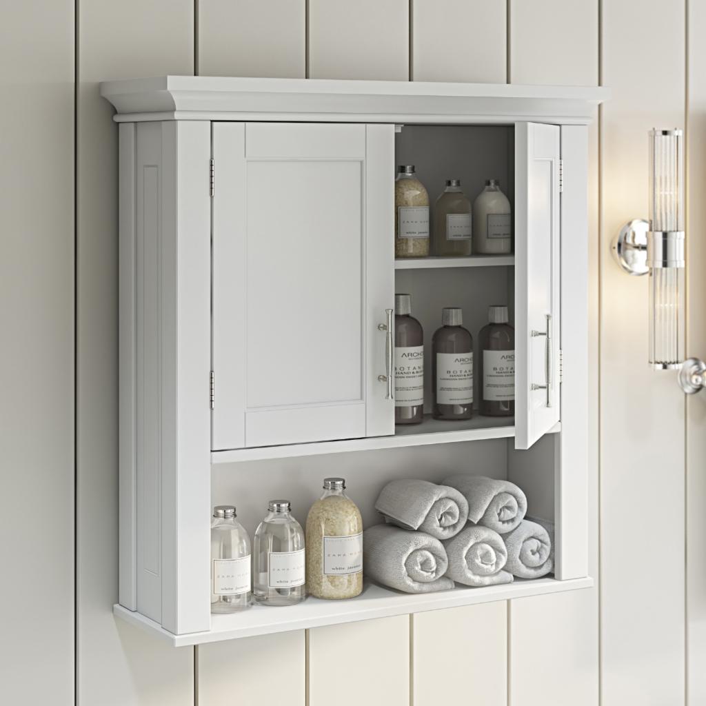 Wall Cabinets: 2 Door Bathroom Wall Cabinet