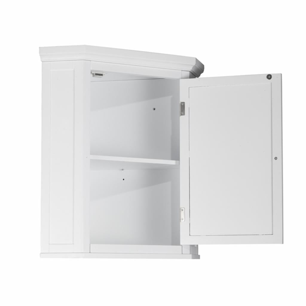 Wall Cabinets: White Wall Cabinet with 1 Shutter Door