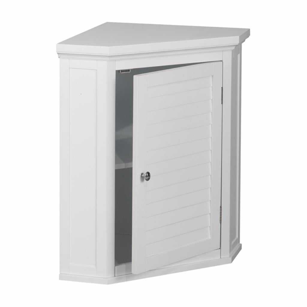 Wall Cabinets: White Wall Cabinet with 1 Shutter Door