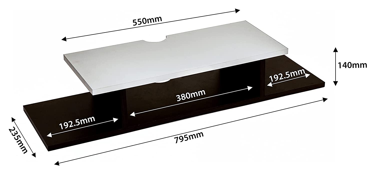 Wall Mount TV Unit: TV Unit And Set Top Box Shelf Stand