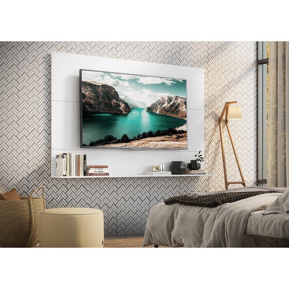 Wall Mount TV Unit: Wall Mounted Wooden TV Unit(White)